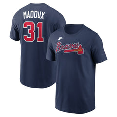 Greg Maddux Atlanta Braves Cooperstown Collection Name & Number T-Shirt Navy