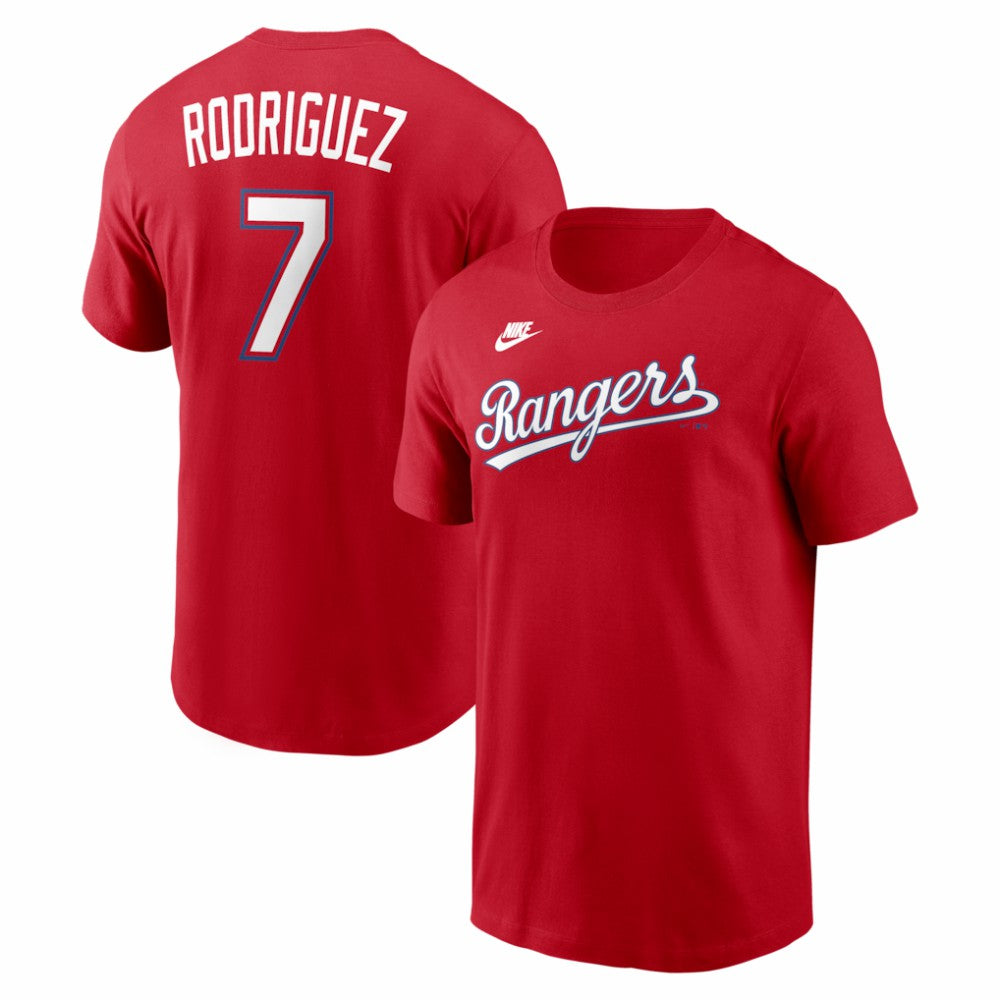 Ivan Rodriguez Texas Rangers Cooperstown Collection Name & Number T-Shirt Red