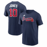 Chipper Jones Atlanta Braves Cooperstown Collection Name & Number T-Shirt Navy