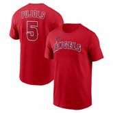 Albert Pujols Los Angeles Angels Cooperstown Collection Name & Number T-Shirt Red
