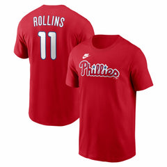 Jimmy Rollins Philadelphia Phillies Cooperstown Collection Name & Number T-Shirt Red