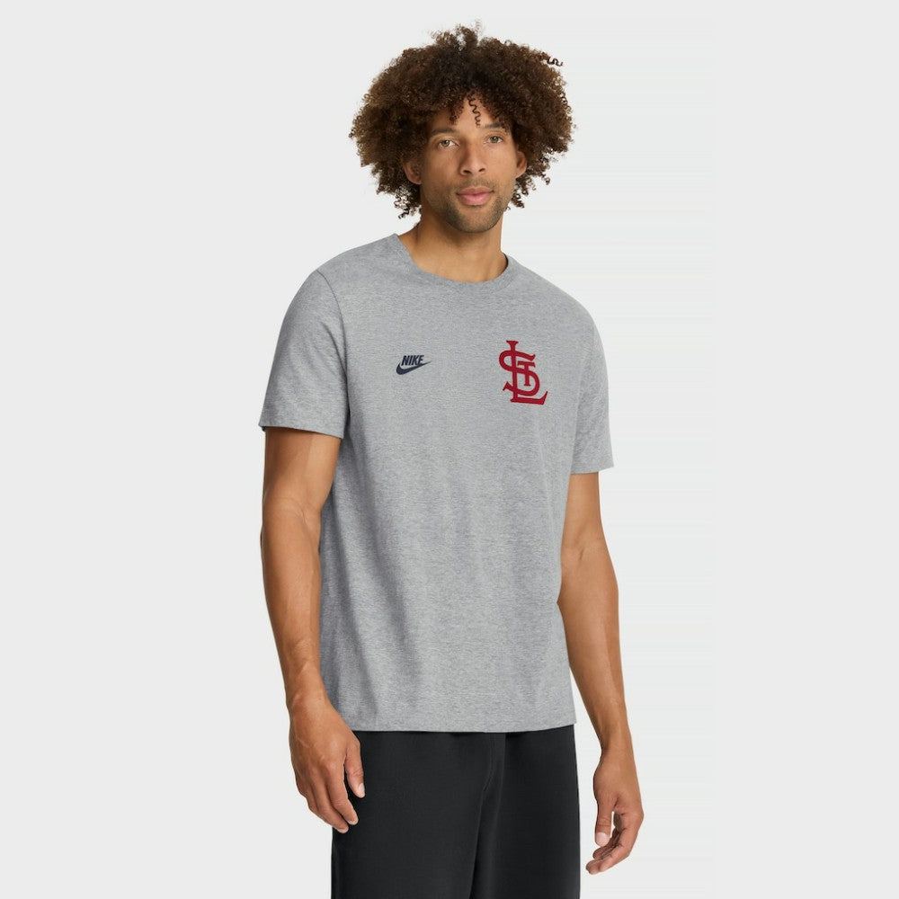 St. Louis Cardinals Cooperstown 2-Hit T-Shirt Heather Gray