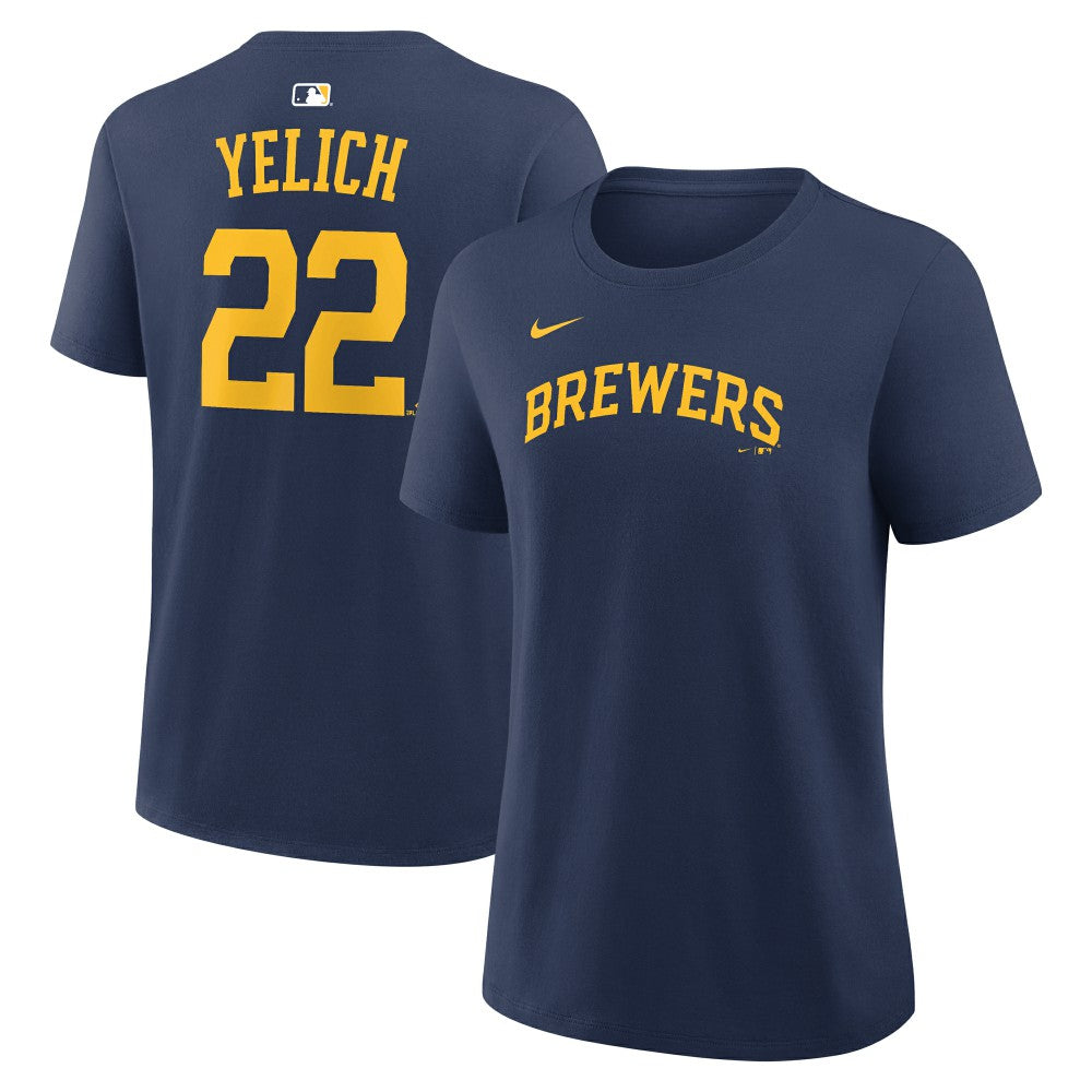 Christian Yelich Milwaukee Brewers Women's Name & Number T-Shirt Navy