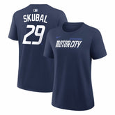 Tarik Skubal Detroit Tigers Women's City Connect Name & Number T-Shirt Navy
