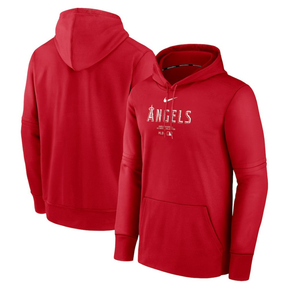 Los Angeles Angels Authentic Collection Practice Performance Pullover Hoodie Red
