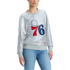 Philadelphia 76ers Tommy Jeans Women's Tracy Pullover Sweatshirt - Silver discount