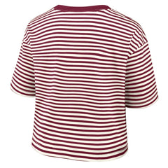 Philadelphia Phillies Women's Cooperstown Collection Striped Cropped T-Shirt Burgundy/Cream