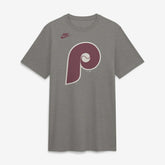 Philadelphia Phillies Cooperstown Logo Tri-Blend T-Shirt Heather Charcoal