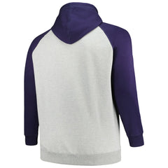 Dallas Cowboys Profile Big & Tall Favorite Arch Throwback Raglan Pullover Hoodie - Heather Gray/Navy for sale