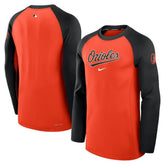 Baltimore Orioles Authentic Collection Game Time Dri-FIT Raglan Long Sleeve T-Shirt - Orange/Black