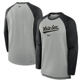 Chicago White Sox Authentic Collection Game Time Raglan Performance Long Sleeve T-Shirt Heather Gray/Black