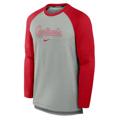 St. Louis Cardinals Authentic Collection Game Time Raglan Performance Long Sleeve T-Shirt Heather Gray/Red