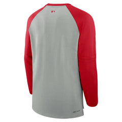 St. Louis Cardinals Authentic Collection Game Time Raglan Performance Long Sleeve T-Shirt Heather Gray/Red