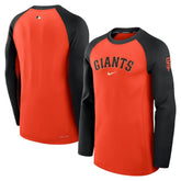 San Francisco Giants Authentic Collection Game Time Dri-FIT Raglan Long Sleeve T-Shirt - Orange/Black