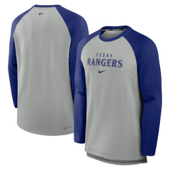 Texas Rangers Authentic Collection Game Time Raglan Performance Long Sleeve T-Shirt Heather Gray/Royal