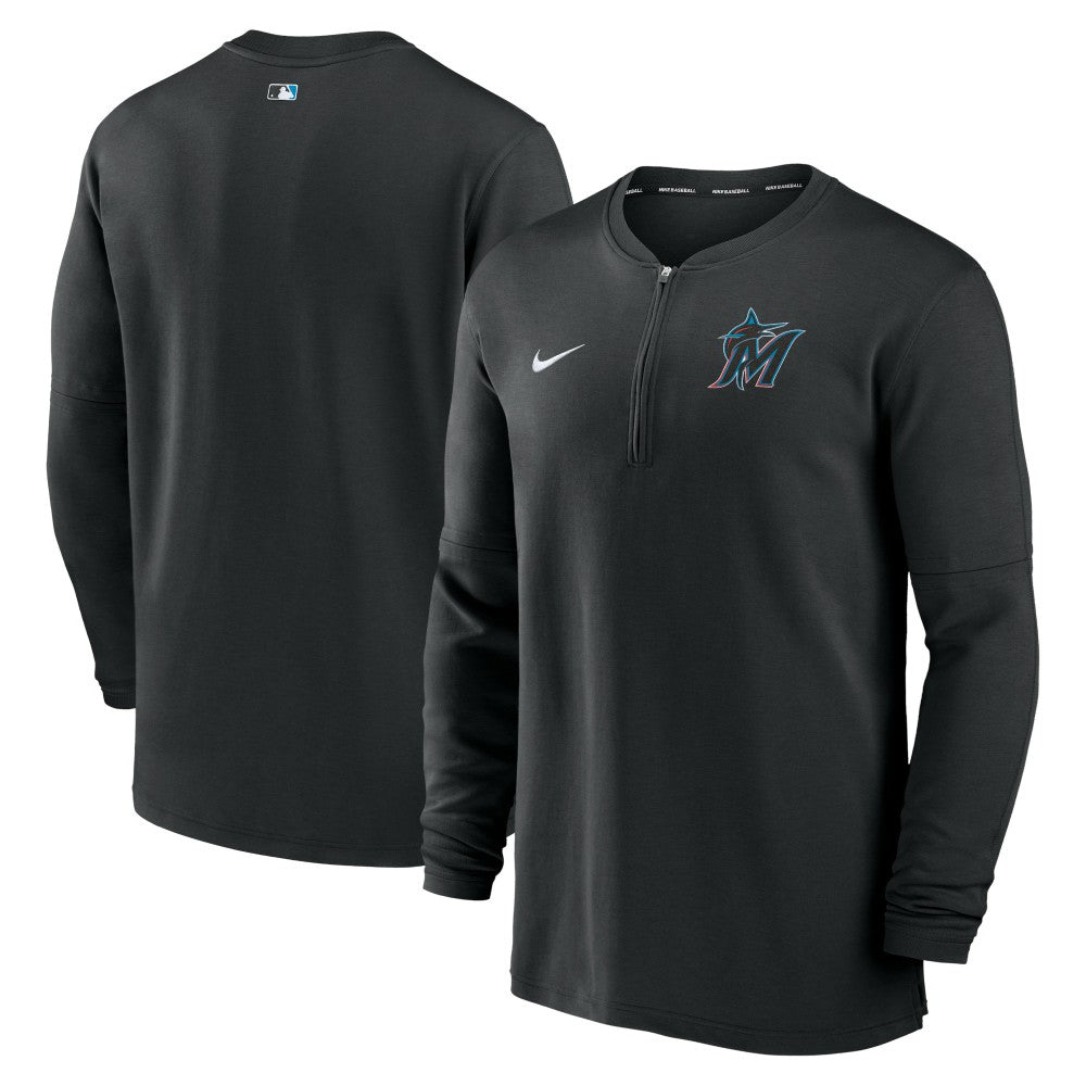 Miami Marlins Authentic Collection Game Time Performance Quarter-Zip Top Black