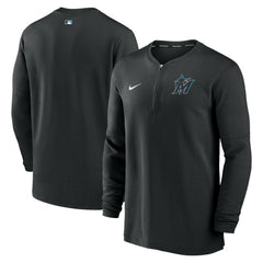Miami Marlins Authentic Collection Game Time Performance Quarter-Zip Top Black