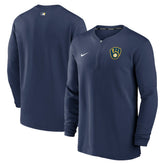 Milwaukee Brewers Authentic Collection Game Time Performance Quarter-Zip Top Navy