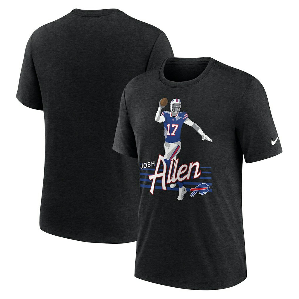Josh Allen Buffalo Bills Player Graphic T-Shirt - Heather Black sale