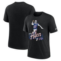 Josh Allen Buffalo Bills Player Graphic T-Shirt - Heather Black sale