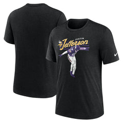 Justin Jefferson Minnesota Vikings Player Graphic T-Shirt - Heather Black outlet
