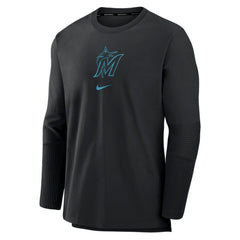 Miami Marlins Authentic Collection Player Dri-FIT Lightweight Pullover Black