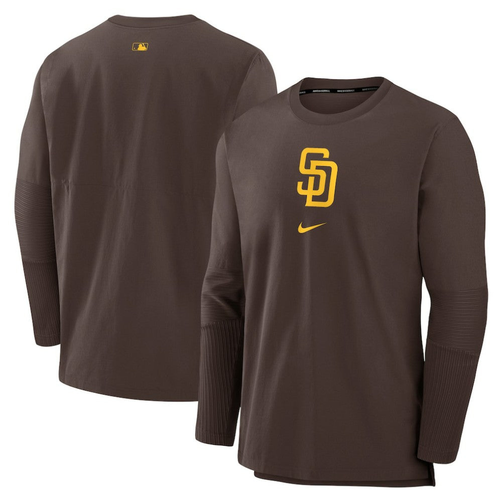 San Diego Padres Authentic Collection Player Dri-FIT Lightweight Pullover Brown