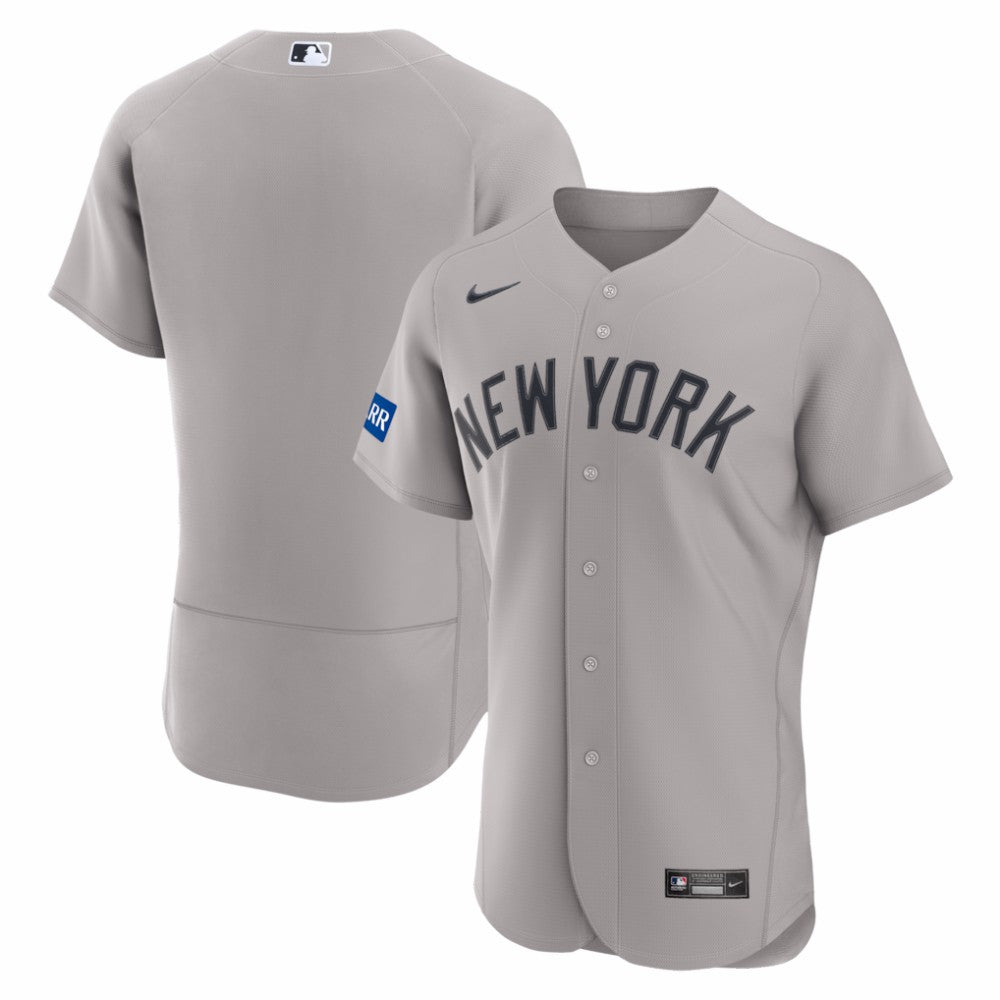 New York Yankees Road Sponsor Patch Authentic Jersey Gray