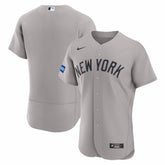 New York Yankees Road Sponsor Patch Authentic Jersey Gray