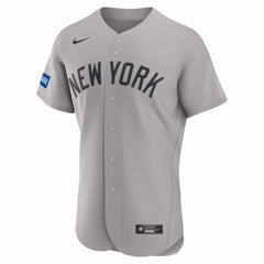 New York Yankees Road Sponsor Patch Authentic Jersey Gray