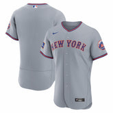 New York Mets Road Sponsor Patch Authentic Jersey Gray