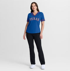 Texas Rangers Women's Diva Race Ahead Raglan V-Neck T-Shirt Royal