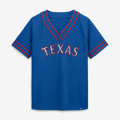 Texas Rangers Women's Diva Race Ahead Raglan V-Neck T-Shirt Royal