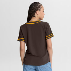 San Diego Padres Women's Diva Race Ahead Raglan V-Neck T-Shirt Brown