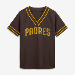 San Diego Padres Women's Diva Race Ahead Raglan V-Neck T-Shirt Brown