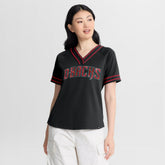 Arizona Diamondbacks Women's Diva Race Ahead Raglan V-Neck T-Shirt Black