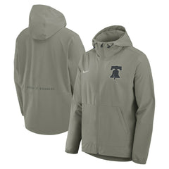 Philadelphia Phillies Unlimited Packable Full-Zip Hooded Jacket Olive