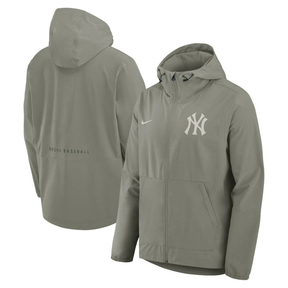 New York Yankees Unlimited Packable Full-Zip Hooded Jacket Olive