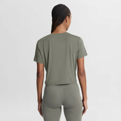 Los Angeles Dodgers Women's One Twist Dri-FIT Cropped T-Shirt Olive