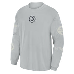 Pittsburgh Steelers Oversized Type Play Long Sleeve T-Shirt - Gray cheap