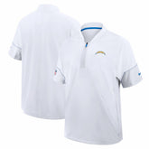 Los Angeles Chargers Sideline Short Sleeve Quarter-Zip Coach Jacket - White outlet