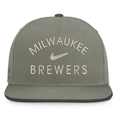 Milwaukee Brewers Pro Dri-FIT Snapback Hat Olive
