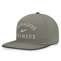Milwaukee Brewers Pro Dri-FIT Snapback Hat Olive