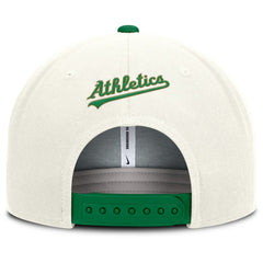 Athletics Cooperstown Pro Dri-FIT Snapback Hat Cream/Green