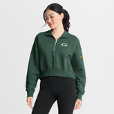 Green Bay Packers Women's Phoenix Fleece Quarter-Zip Sweatshirt - Green outlet