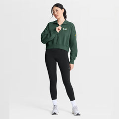 Green Bay Packers Women's Phoenix Fleece Quarter-Zip Sweatshirt - Green outlet