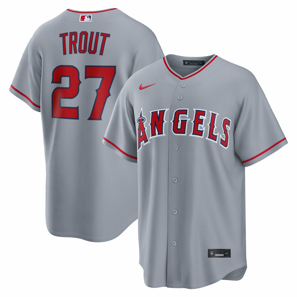 Mike Trout Los Angeles Angels Road Replica Jersey Gray