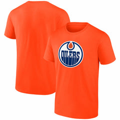 Edmonton Oilers Logo Athletic Essential T-Shirt - Orange T-shirts