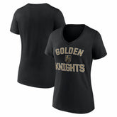 Vegas Golden Knights Logo Athletic Women's Arch Victory V-Neck T-Shirt - Black T-shirts