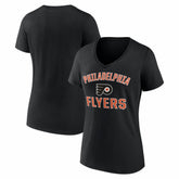 Philadelphia Flyers Logo Athletic Women's Arch Victory V-Neck T-Shirt - Black T-shirts
